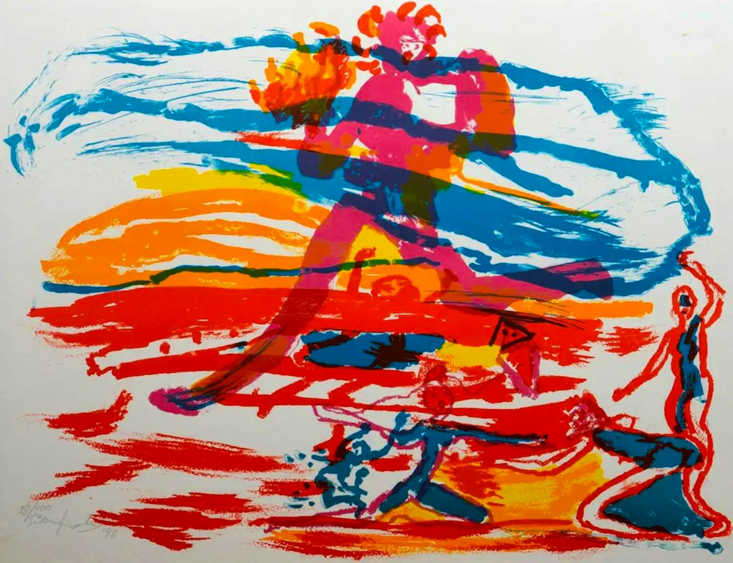 Pieter Defesche - zeefdruk: hemelse en aardse liefde - 1998 kopen? Bied vanaf 45!