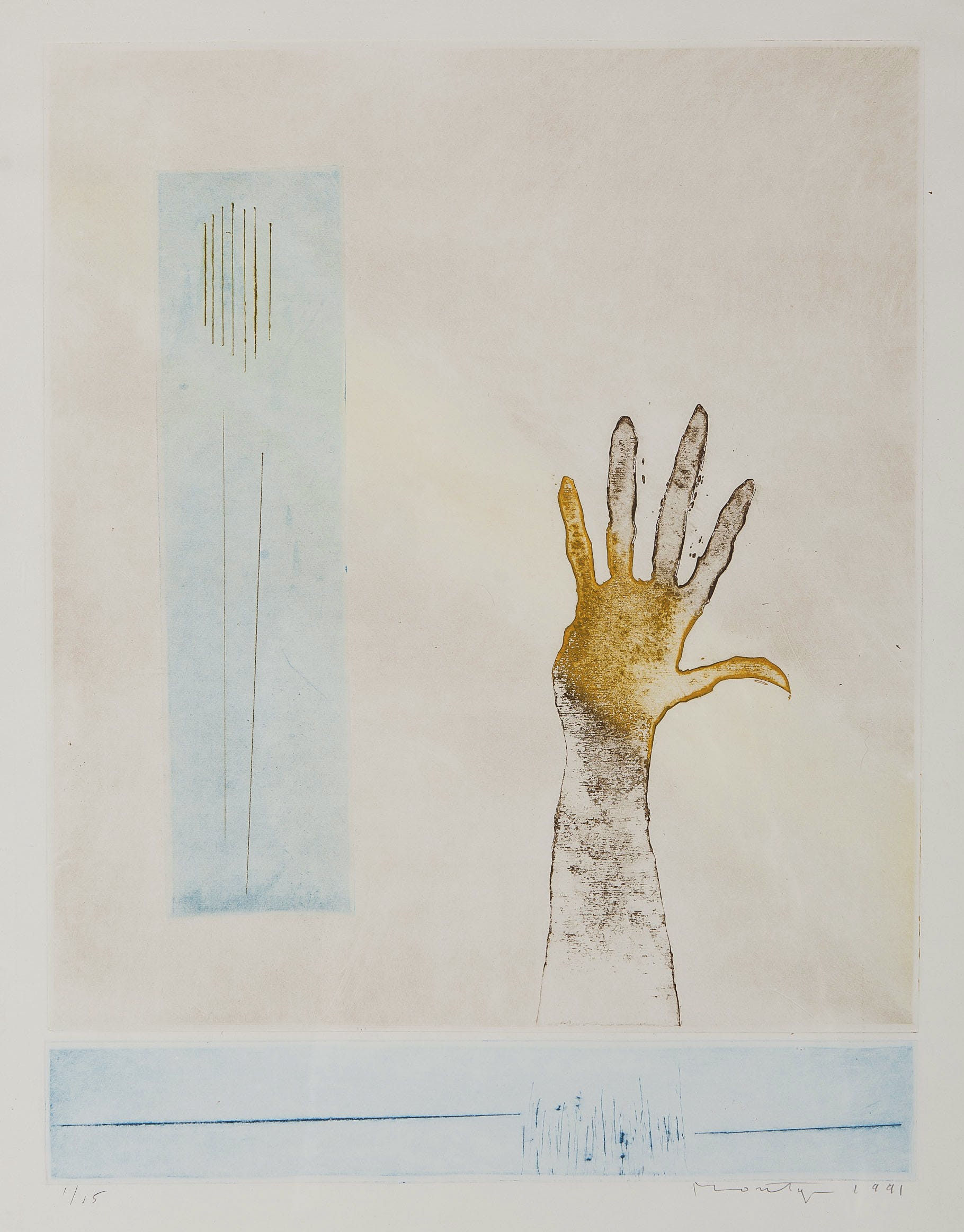 Jan Montyn - La Lumiere - Ets en aquatint op papier - gesigneerd r.o. - Oplage 1/15 - 1991 kopen? Bied vanaf 25!