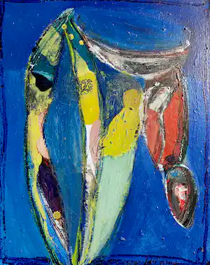 Piet Warffemius - Abstracte compositie, acrylverf op doek (netjes ingelijst) verkauft für € 350!