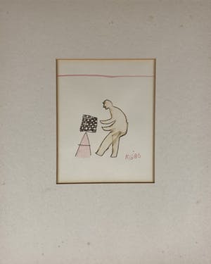 Klaas Gubbels - gemengde techniek op papier - 1985 (UNIEK WERK) kopen? Bied vanaf 225!