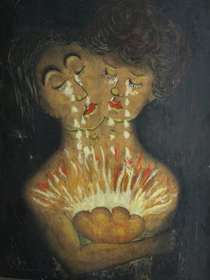 Niet of onleesbaar gesigneerd - Gesigneerd W.J.J. , Gouache – GROOT – 103 x 73 cm kopen? Bied vanaf 1!