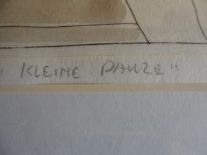 Ada Breedveld - Handgekleurde ets, Titel. "Kleine pauze". kopen? Bied vanaf 50!