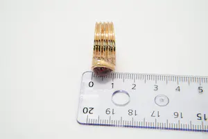 07 - Exclusieve 9Krt rosé gouden ring met grote cabochon geslepen steen kopen? Bied vanaf 230!