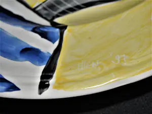 Ellen Meuwese - handbeschilderd porseleinen bord 1997 - ⌀ 35 cm - gratis verzonden kopen? Bied vanaf 50!