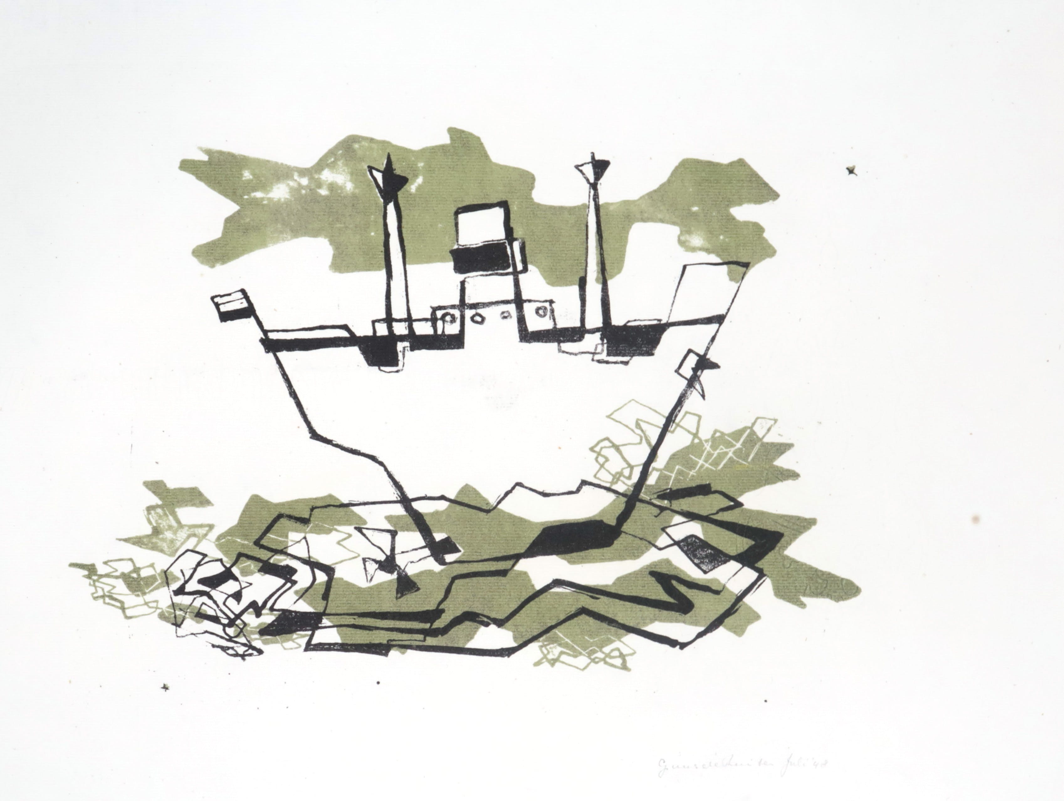 Guus de Ruiter - Litho, Zeeschip kopen? Bied vanaf 1!