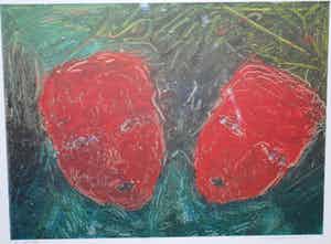 Wilfried Lansink - Zeefdruk - zonder titel - fraai ingelijst verkocht voor € 45!