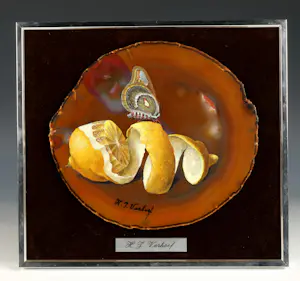 Hans Verhoef - Schildering op natuursteen: vlinder op een citroen kopen? Bied vanaf 295!