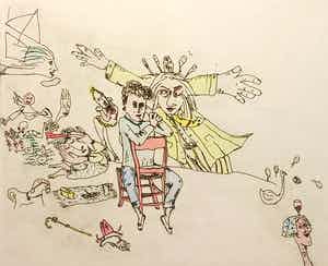 Henk Visch - 3e persoon voltooid toekomend - gesigneerde ets verkocht voor € 75!