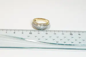 23 - Schitterende 14 Krt bi-color gouden  fantasie ring totaal 1.10 ct diamant. kopen? Bied vanaf 880!
