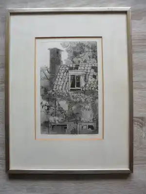 Gerard van Rooy - Ets, Onbewoonbaar, 1975, l.o. gesig. met de hand verkocht voor € 323!