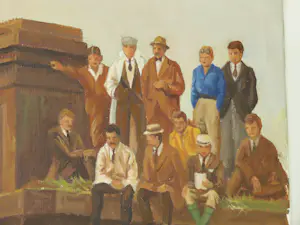 Frits Pieters - 2 schilderijen Tourist Trophy, The checkered flag, en boek Great Auto Races 1980 kopen? Bied vanaf 600!