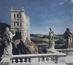 Carel Willink - Landschap met museum kopen? Bied vanaf 350!