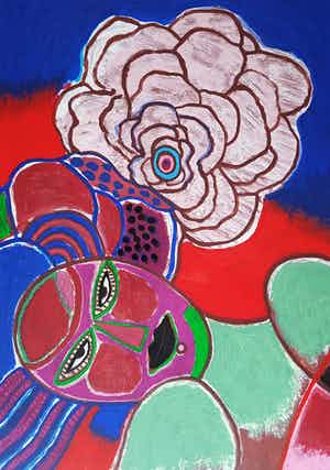 Corneille - Laatste keer!: Mounira a la fleur, zeefdruk 118/200, gesigneerd verkocht voor € 275!