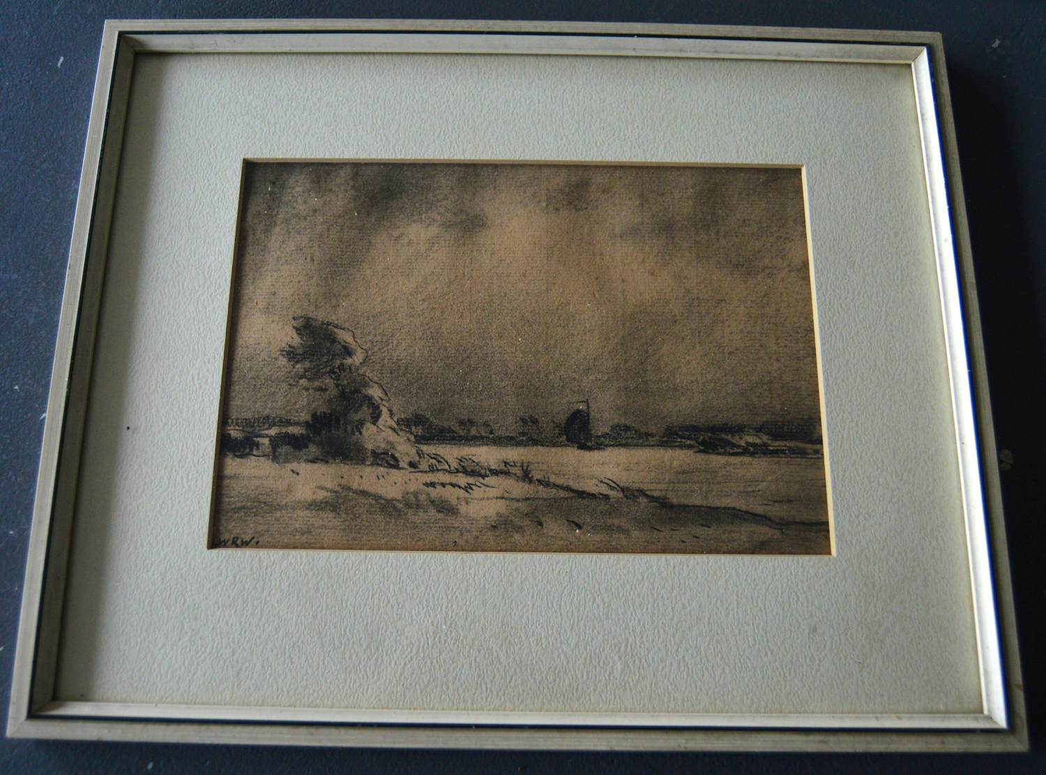 Willem Wenckebach - landschap met zeilboot op een meer. kopen? Bied vanaf 50!