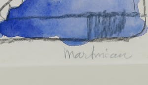 Anton Martineau - Aquarel en houtskool op papier, Tafel met landschap - Ingelijst kopen? Bied vanaf 50!