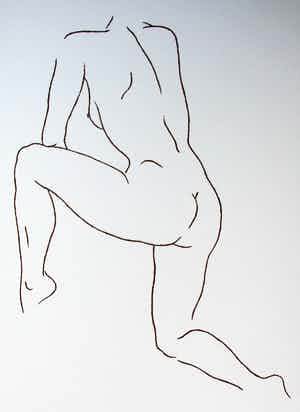 Harry van Kuyk - zeefdruk: naakt - 1996 verkocht voor € 249!