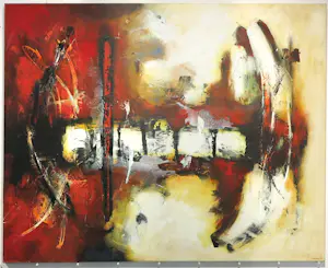 Hans Vanhorck - Acryl op doek, Abstract painting (reflections) (Zeer Groot!) kopen? Bied vanaf 350!