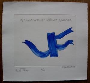 Klaas Gubbels - met de hand geaquarelleerde ets: Zijn leven was een stilleven geworden - 2013 kopen? Bied vanaf 295!