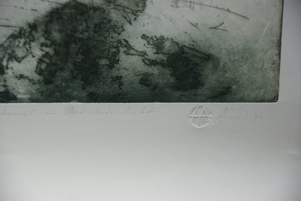 Ad Arma - Ad Arma - "Tot op de heuvel in het late licht" - zeer grote ets - jaar: 1992 kopen? Bied vanaf 1!