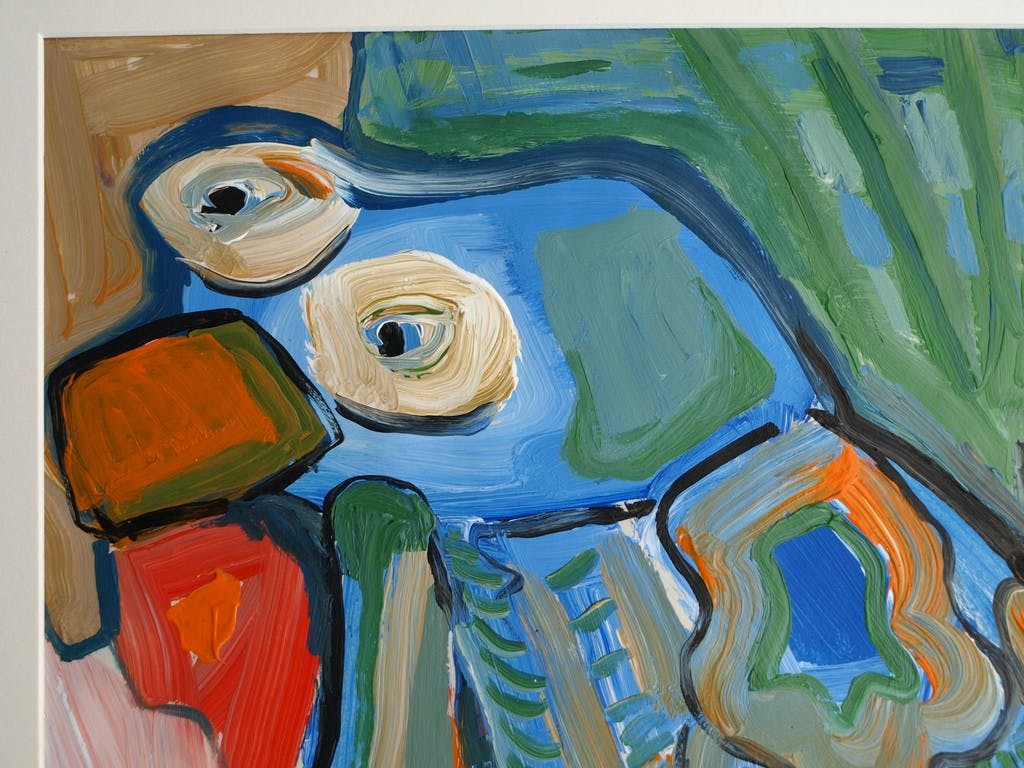 Jasper Banen - Acrylverf op papier , De Onschuldige – gesigneerd – 1993  kopen? Bied vanaf 55!