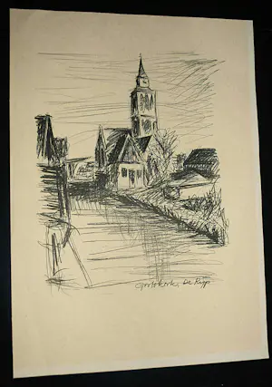Theo Blankestijn - 3x --> aquarel Wormerland /tekening de Rijp/litho kopen? Bied vanaf 75!