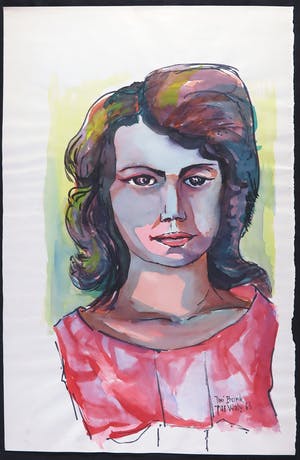 Joe Wols - Aquarel op papier, Portret Tini Bonk kopen? Bied vanaf 1!