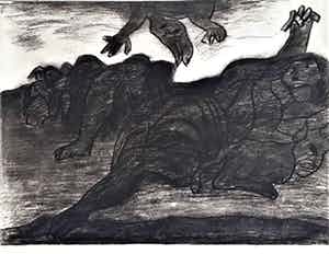 Jan Sierhuis - Zeefdruk HOMMAGE aan MAX ERNST Handgesigneerd. verkocht voor € 65!