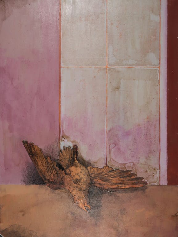 Manuel Menan - Manuel Menan: Gemengde techniek op papier, Vogel kopen? Bied vanaf 60!