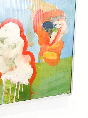 Govert Heikoop - kleurrijke abstracte voorstelling "The man in the moon" originele gouache kopen? Bied vanaf 20!