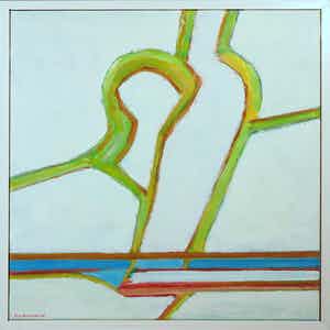 Paul Overhaus - Olieverf op doek, Blauwe zee - Ingelijst verkocht voor € 1!