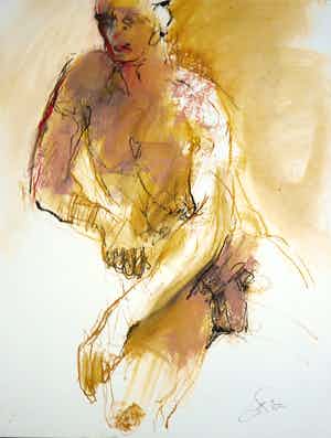 Franscz Witte - Gemengde techniek, Figuur verkocht voor € 1!