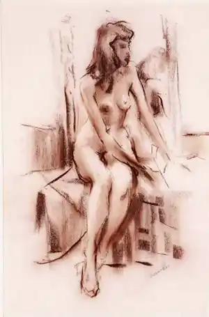 George Martens - Zittende naakte dame vendu pour 288€ !