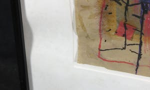 Rik van Iersel - Gemengde techniek op papier, Abstracte compositie - Ingelijst kopen? Bied vanaf 150!