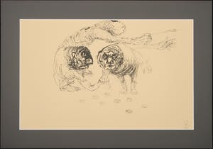 Melle Oldeboerrigter - Inkttekening op geschept papier, Thee kopen? Bied vanaf 150!