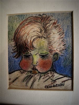 Toni Arzoni - 1899-1994 Zeldzaam Pastel miniatuur "Meisje" van deze Friese poppenmaakster kopen? Bied vanaf 10!