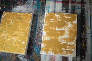 Dominik Smolik - Triptych Gold impasto kopen? Bied vanaf 1!