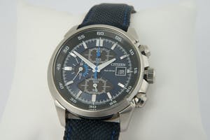 2557 - Stalen Herenmodel  Citizen Eco-Drive B612 Chronograph - kopen? Bied vanaf 60!