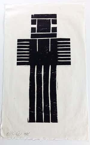 Kassiel Gerrits - houtsnede, zonder titel verkocht voor € 60!