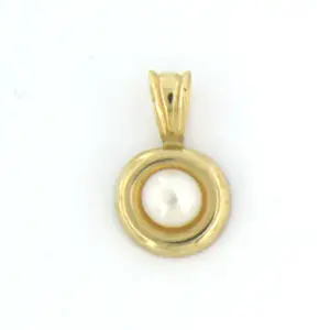 Acheter14k geel gouden hanger bezet met parel - afm 1.2 cm x 7.5 mm? Enchérissez de 35!