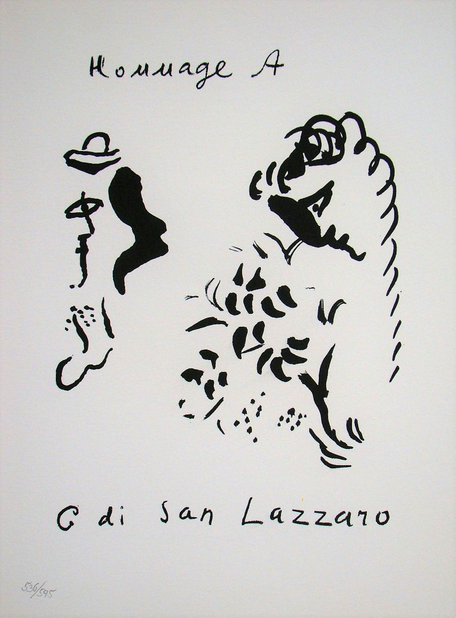 Marc Chagall - Hommage à San Lazzaro - 1975 - Originele lithografie kopen? Bied vanaf 60!