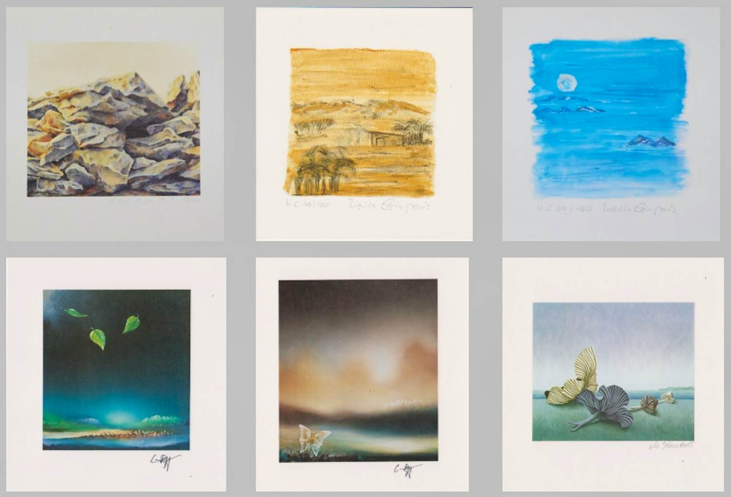 Rolf Meyn - e.a: zes handgesigneerde zeefdrukken: Landschappen I t/m VI kopen? Bied vanaf 29!