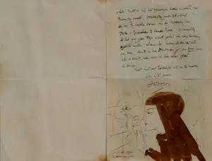 Jan Toorop - Sepia tekening met brief - 1927 (nette lijst!) kopen? Bied vanaf 1495!