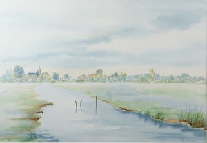 Hannie Dekker - Aquarel, Jisperpad - Ingelijst (Groot) kopen? Bied vanaf 35!