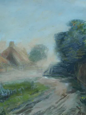 Arnold Koning - Ingelijste aquarel / pastel , Boerin bij Boerderij kopen? Bied vanaf 80!