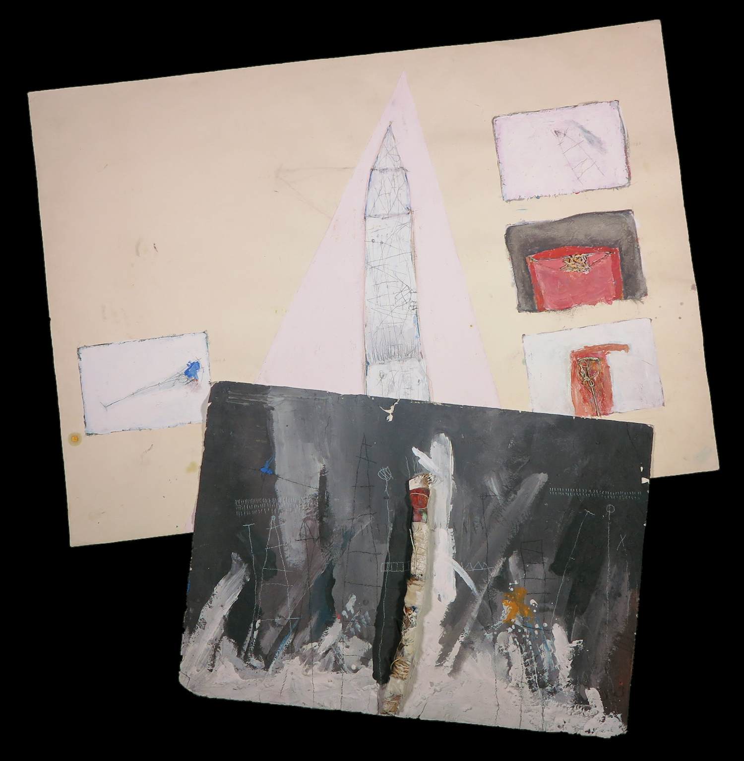 Mihajlo Petkovic - Lot van twee schilderijen in gemengde techniek kopen? Bied vanaf 1!