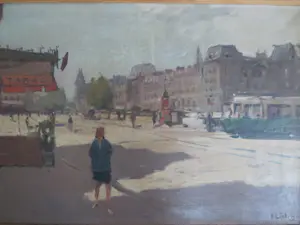 Evert-Jan Ligtelijn - 2x Stadsgezicht Antwerpen en Larens Interieur kopen? Bied vanaf 400!