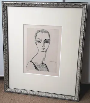 Kees van Dongen - Meisje met zwanenhals, ets (prachtig ingelijst) kopen? Bied vanaf 675!