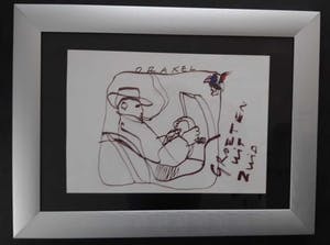 Herman Brood - tekening: orakel, ingelijst kopen? Bied vanaf 170!