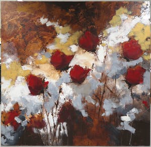 Carolina Paulussen - Acryl op doek, Rozen (Zeer groot 2 x 2 m!) kopen? Bied vanaf 450!