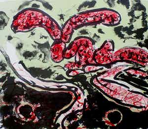 Henk Huig - litho: vuurvlieg - 1964 verkocht voor € 45!